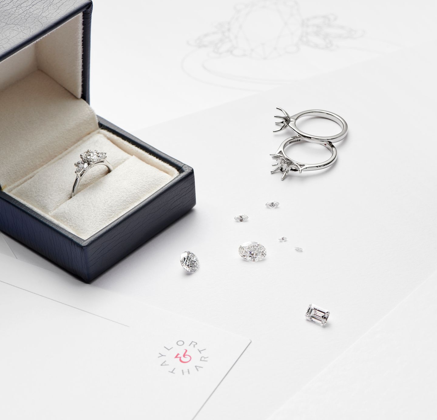 Bespoke engagement ring design sketch