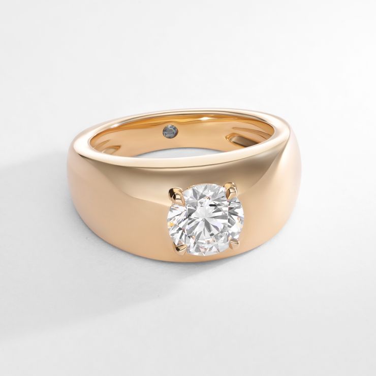 Chunky yellow gold engagement ring inspired Miley Dua Lipa