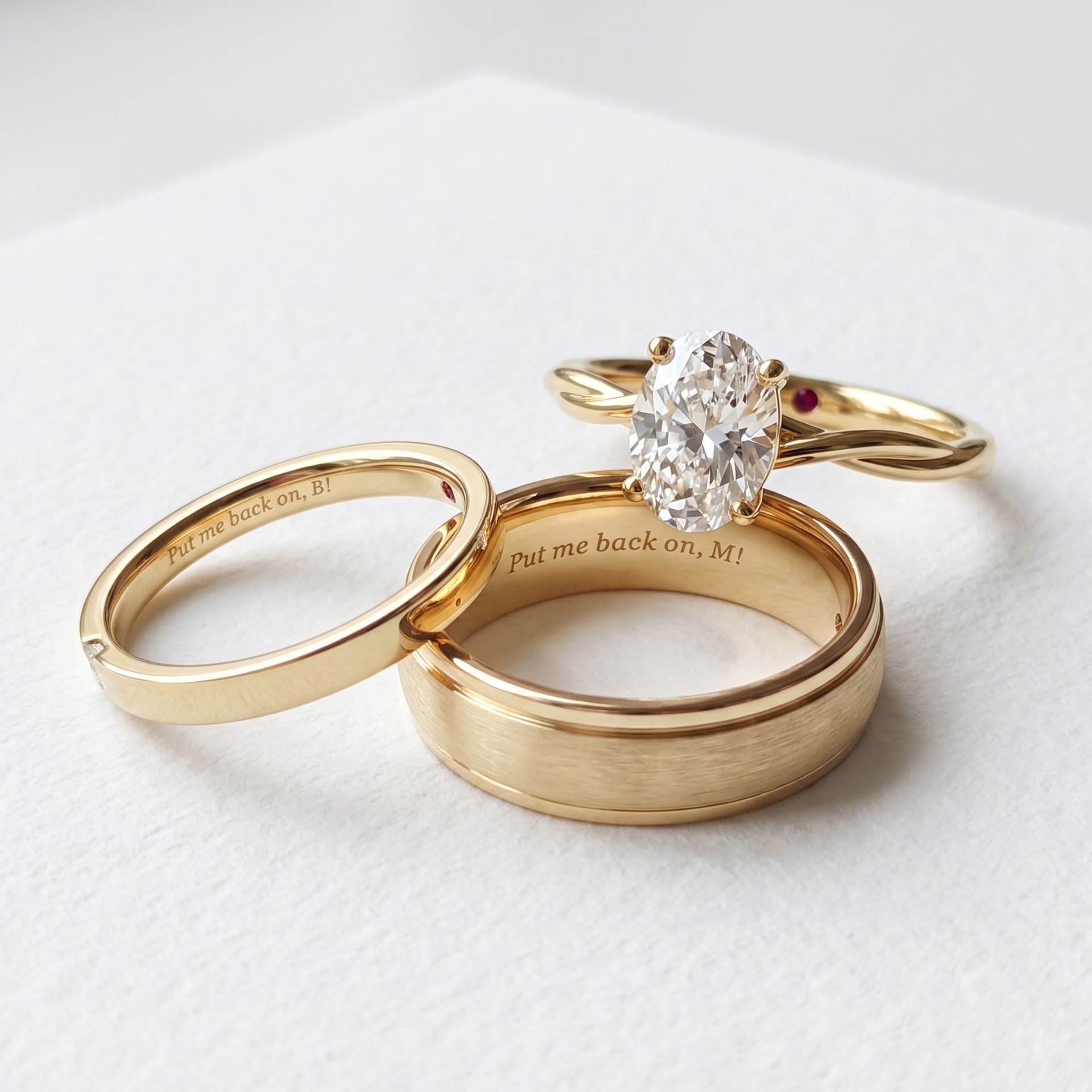 I want a personal engraving and shared meaning that lives inside the ring, a secret for just the two of us.