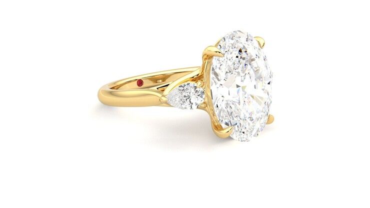 Taylor & Hart Affinity Oval Engagement Ring 360 degree image 6