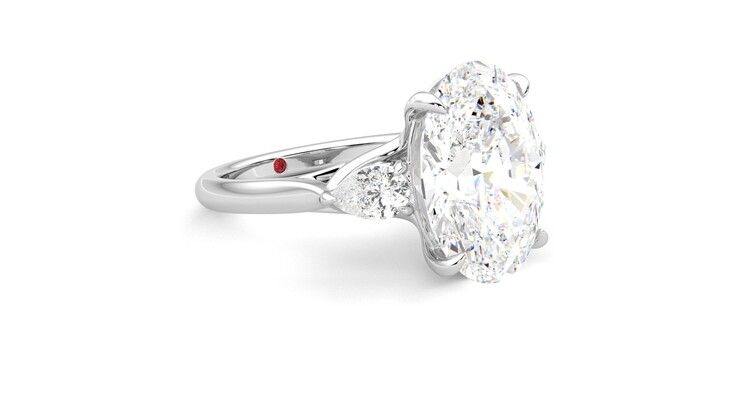 Taylor & Hart Affinity Oval Engagement Ring 360 degree image 6