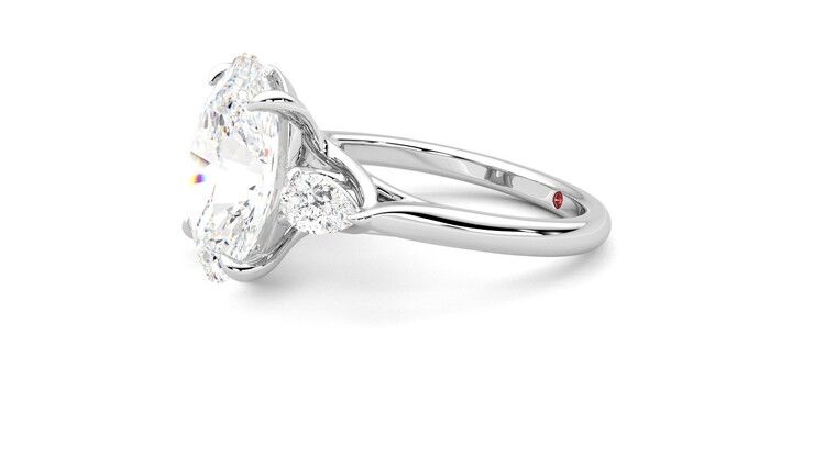 Taylor & Hart Affinity Oval Engagement Ring 360 degree image 22