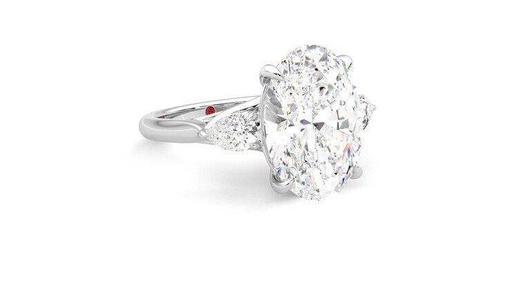 Taylor & Hart Affinity Oval Engagement Ring 360 degree image 5