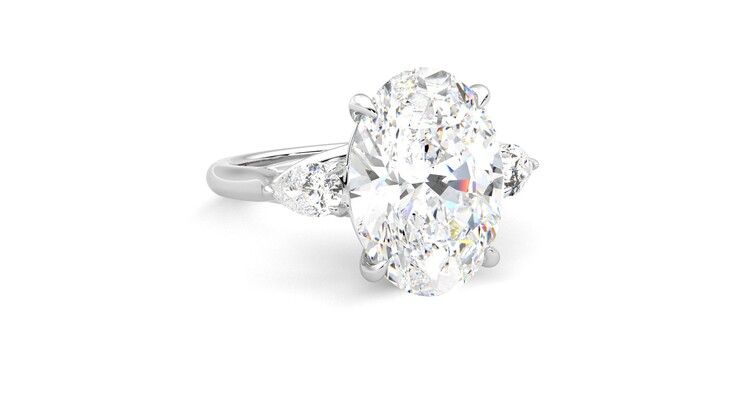 Taylor & Hart Affinity Oval Engagement Ring 360 degree image 4