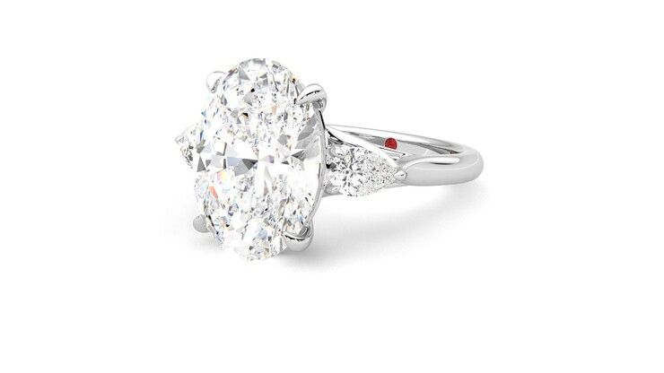 Taylor & Hart Affinity Oval Engagement Ring 360 degree image 25