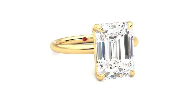 Taylor & Hart Demure Emerald Engagement Ring 360 degree image 4