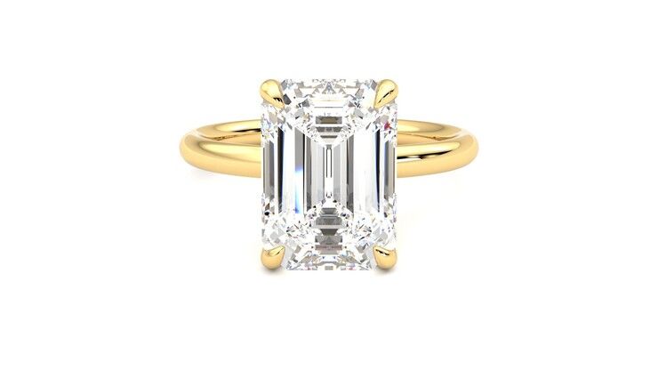 Taylor & Hart Demure Emerald Engagement Ring 360 degree image 0