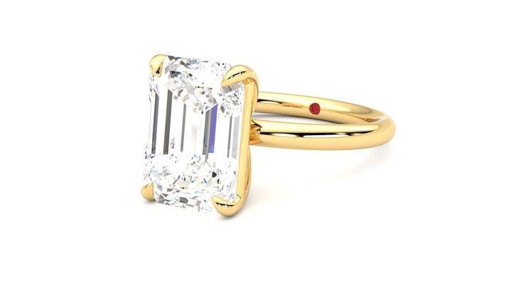Taylor & Hart Demure Emerald Engagement Ring 360 degree image 25