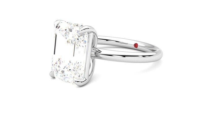 Taylor & Hart Demure Emerald Engagement Ring 360 degree image 24