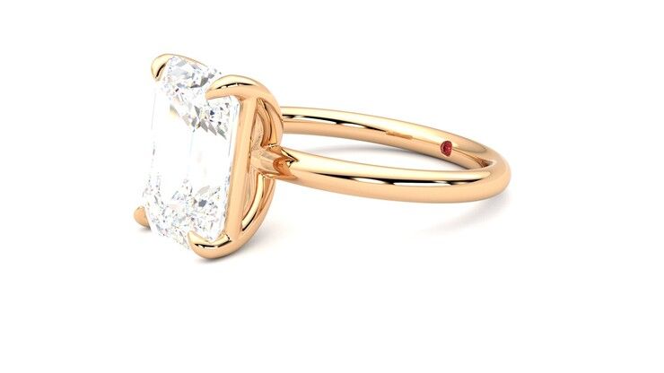 Taylor & Hart Demure Emerald Engagement Ring 360 degree image 23
