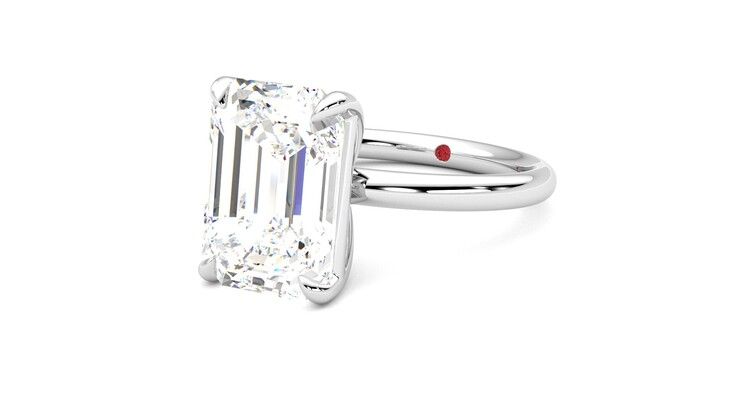 Taylor & Hart Demure Emerald Engagement Ring 360 degree image 25
