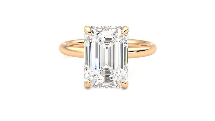 Taylor & Hart Demure Emerald Engagement Ring 360 degree image 29