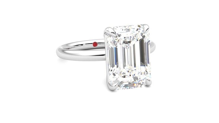Taylor & Hart Demure Emerald Engagement Ring 360 degree image 4