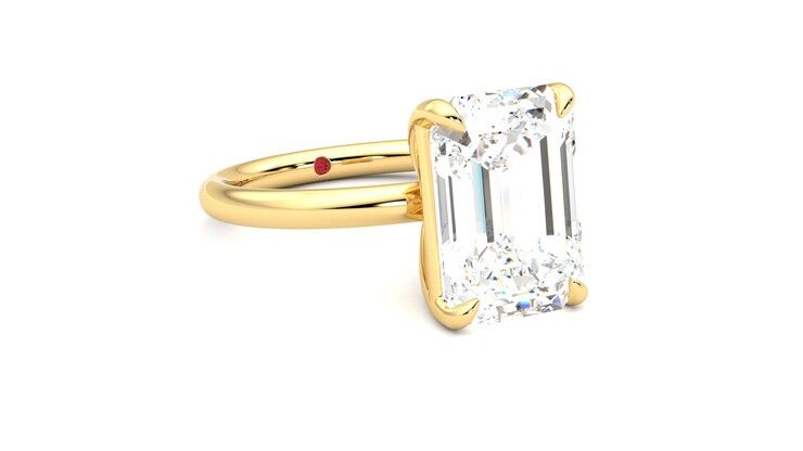Taylor & Hart Demure Emerald Engagement Ring 360 degree image 5