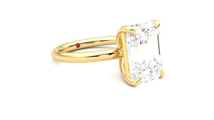 Taylor & Hart Demure Emerald Engagement Ring 360 degree image 6