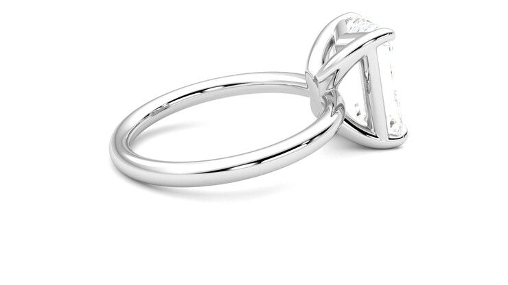Taylor & Hart Demure Emerald Engagement Ring 360 degree image 11