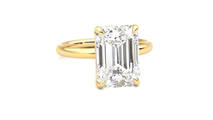 Taylor & Hart Demure Emerald Engagement Ring 360 degree image 3