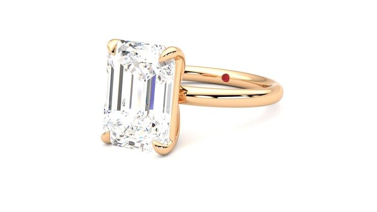 Taylor & Hart Demure Emerald Engagement Ring 360 degree image 25