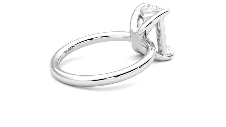 Taylor & Hart Demure Emerald Engagement Ring 360 degree image 12