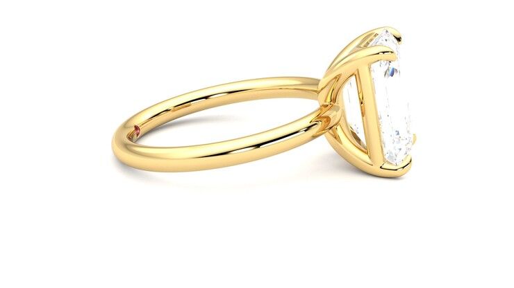 Taylor & Hart Demure Emerald Engagement Ring 360 degree image 9
