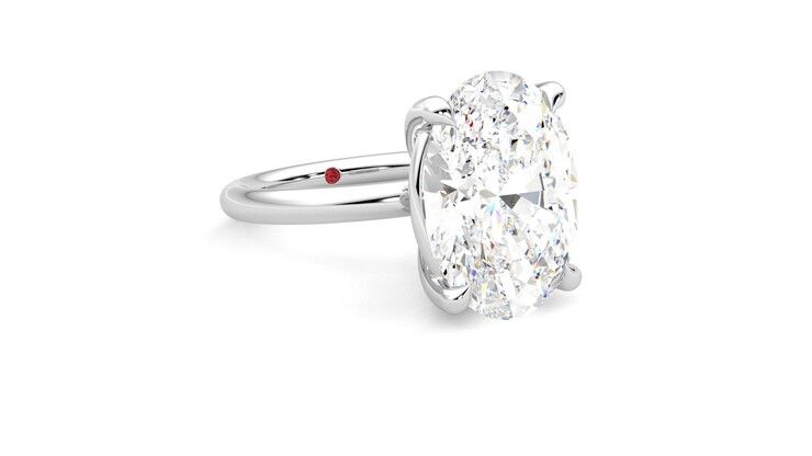 Taylor & Hart Demure Oval Engagement Ring 360 degree image 5