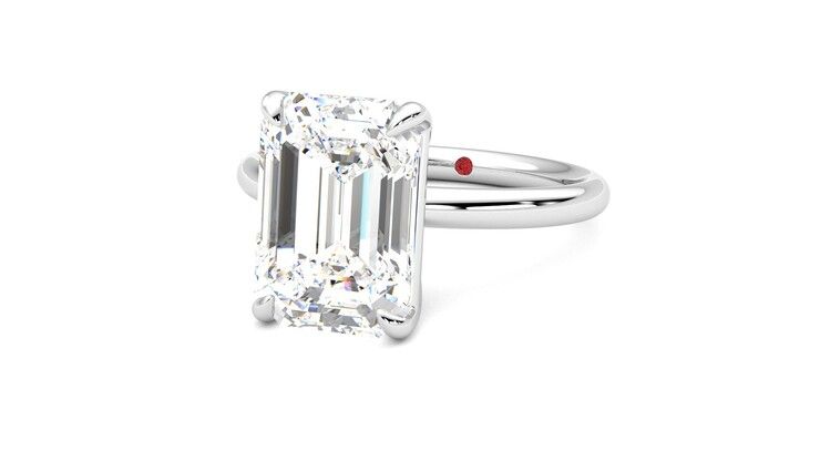 Taylor & Hart Demure Emerald Engagement Ring 360 degree image 26