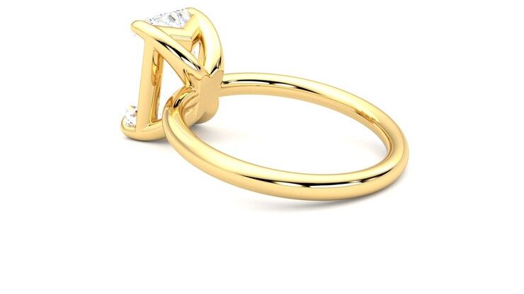 Taylor & Hart Demure Emerald Engagement Ring 360 degree image 18