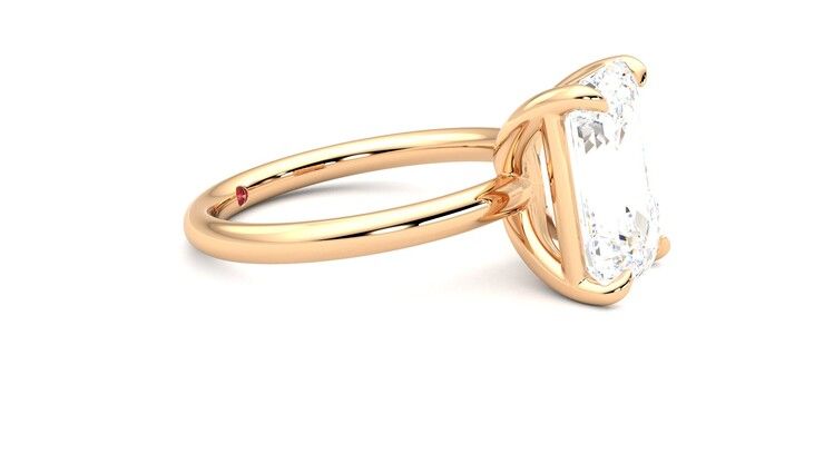 Taylor & Hart Demure Emerald Engagement Ring 360 degree image 8