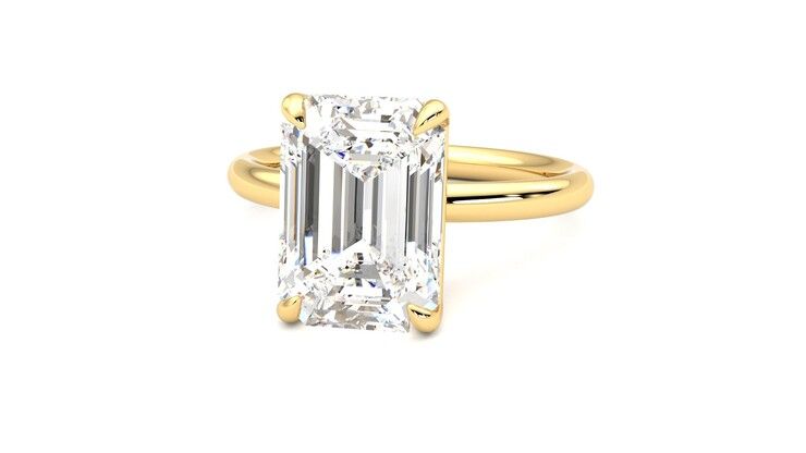 Taylor & Hart Demure Emerald Engagement Ring 360 degree image 27