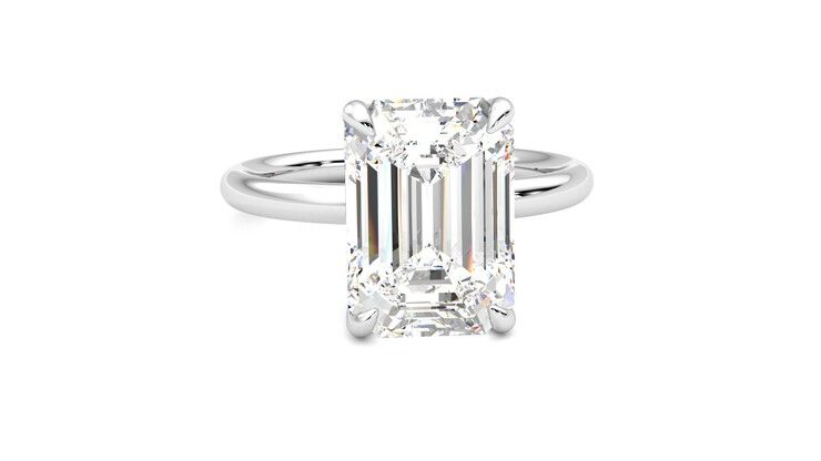 Taylor & Hart Demure Emerald Engagement Ring 360 degree image 2