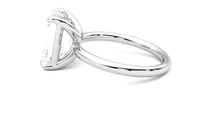 Taylor & Hart Demure Emerald Engagement Ring 360 degree image 20