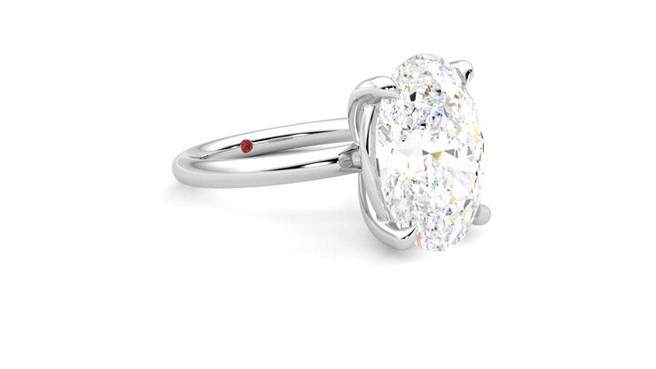 Taylor & Hart Demure Oval Engagement Ring 360 degree image 6