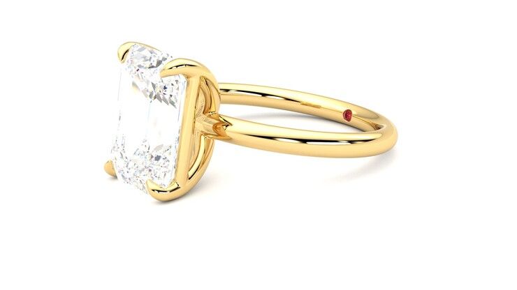 Taylor & Hart Demure Emerald Engagement Ring 360 degree image 23