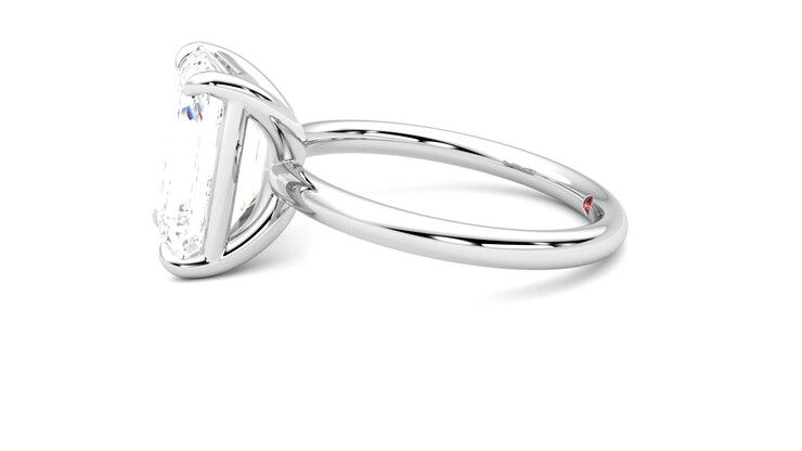 Taylor & Hart Demure Emerald Engagement Ring 360 degree image 21