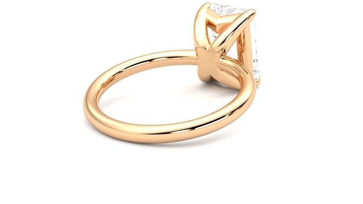 Taylor & Hart Demure Emerald Engagement Ring 360 degree image 13