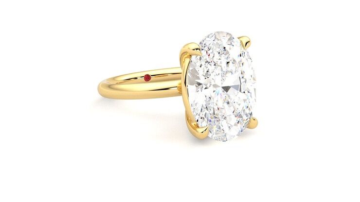 Taylor & Hart Demure Oval Engagement Ring 360 degree image 5