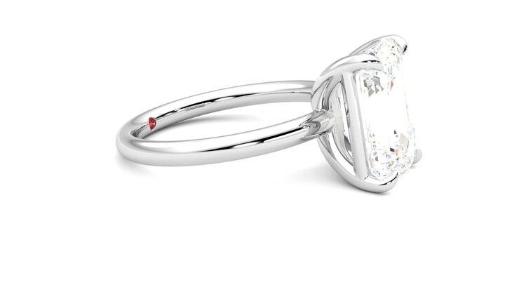 Taylor & Hart Demure Emerald Engagement Ring 360 degree image 8