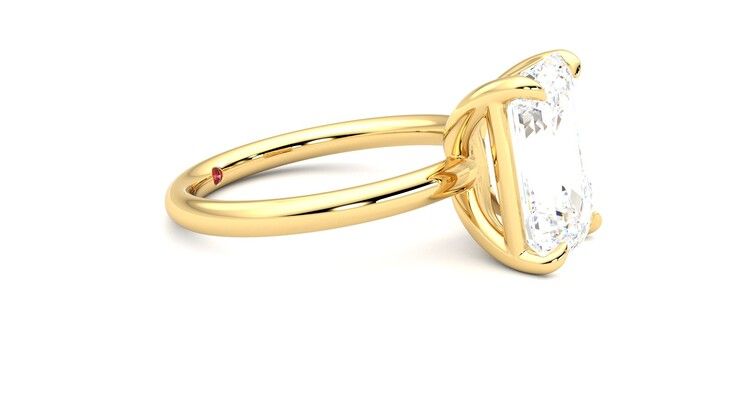 Taylor & Hart Demure Emerald Engagement Ring 360 degree image 8