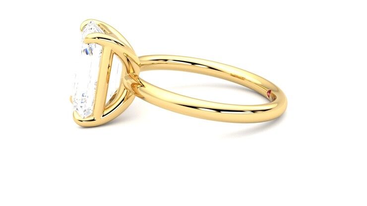 Taylor & Hart Demure Emerald Engagement Ring 360 degree image 21