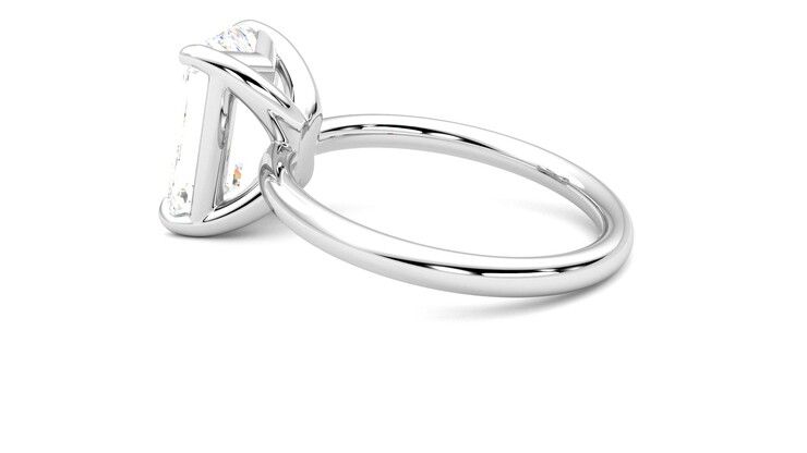 Taylor & Hart Demure Emerald Engagement Ring 360 degree image 19