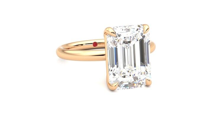 Taylor & Hart Demure Emerald Engagement Ring 360 degree image 4