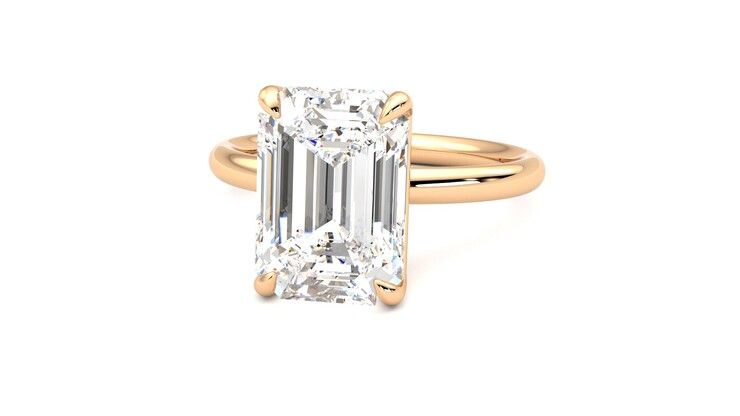 Taylor & Hart Demure Emerald Engagement Ring 360 degree image 27