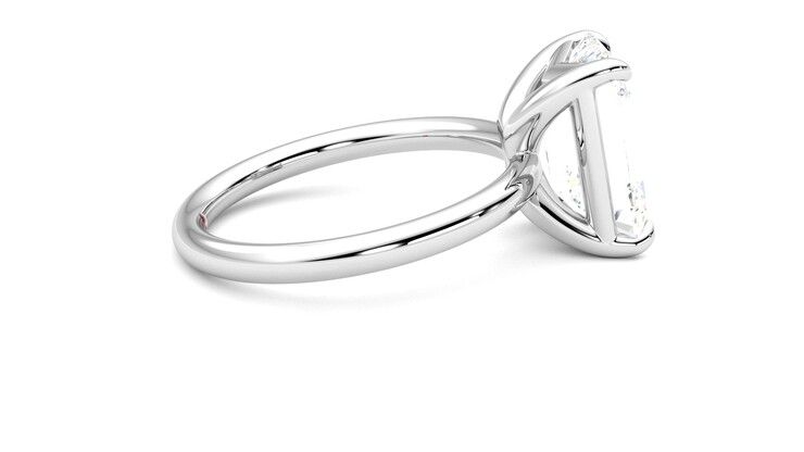 Taylor & Hart Demure Emerald Engagement Ring 360 degree image 10