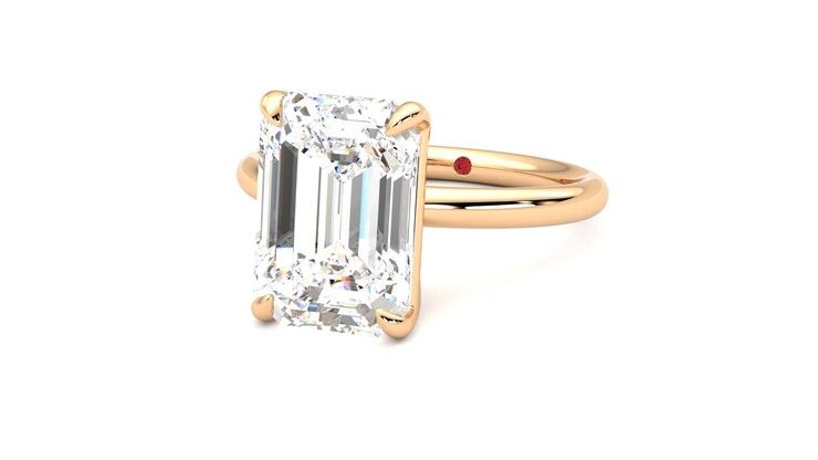 Taylor & Hart Demure Emerald Engagement Ring 360 degree image 26