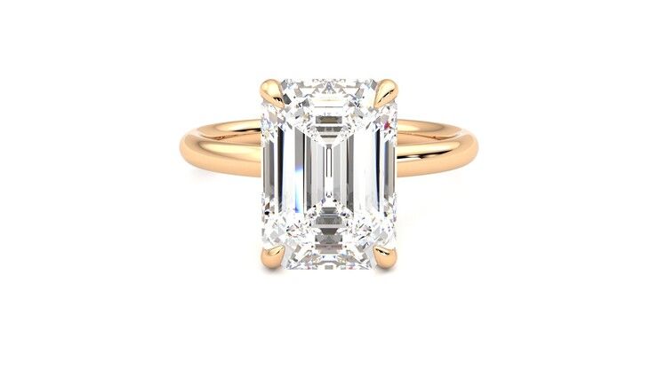 Taylor & Hart Demure Emerald Engagement Ring 360 degree image 0