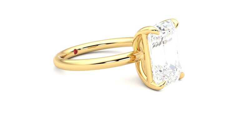 Taylor & Hart Demure Emerald Engagement Ring 360 degree image 7