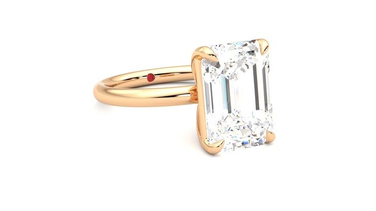 Taylor & Hart Demure Emerald Engagement Ring 360 degree image 5