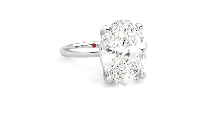 Taylor & Hart Demure Oval Engagement Ring 360 degree image 4