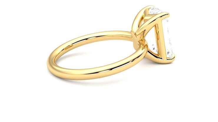 Taylor & Hart Demure Emerald Engagement Ring 360 degree image 11