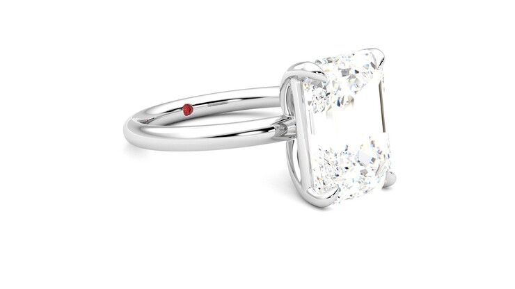 Taylor & Hart Demure Emerald Engagement Ring 360 degree image 6